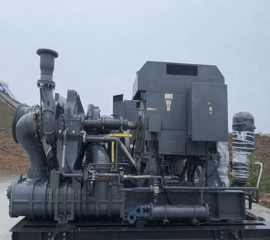 Hanwha SM7100 centrifugal air compressor side view 2300 kW 32000 m3/h 4.4 bar(g)