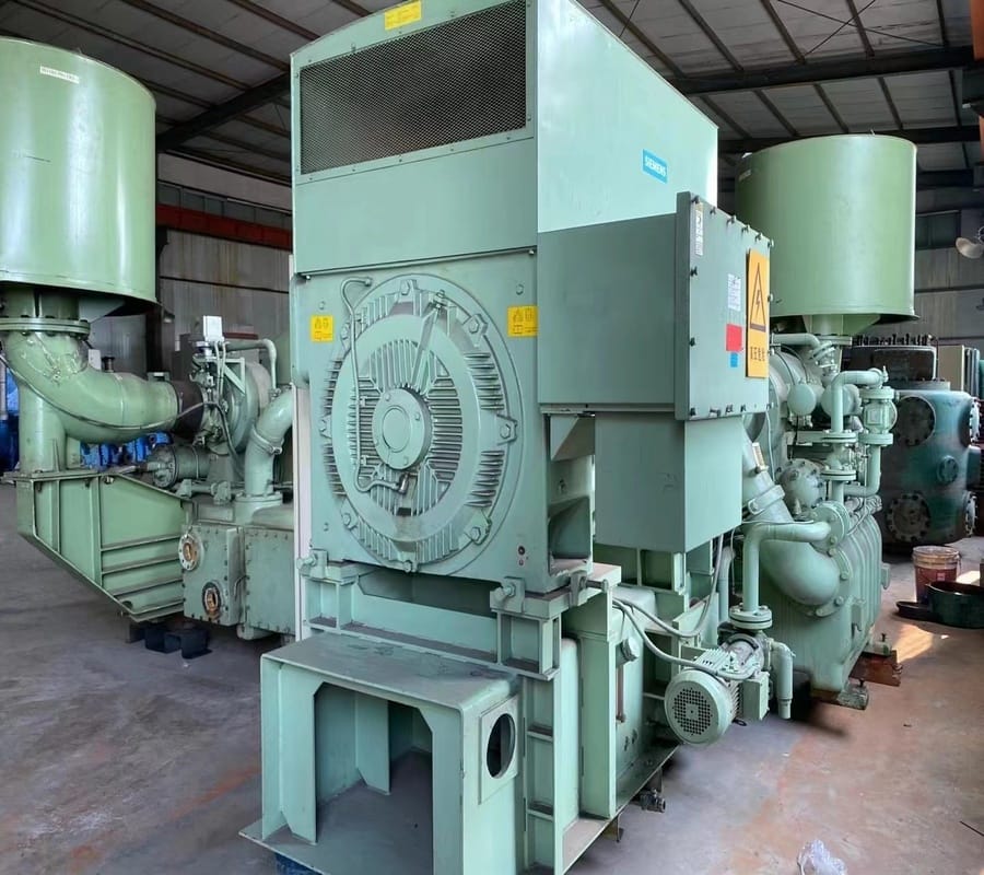 Sullair TRE1060KW centrifugal air compressor side view with Siemens drive motor