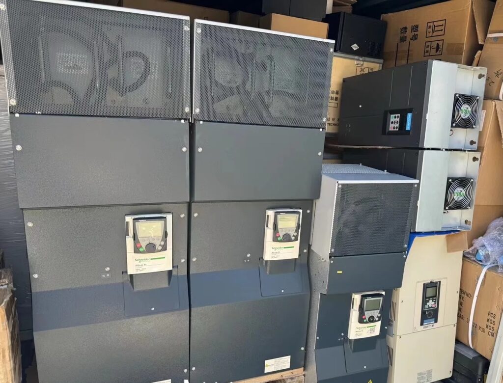 Stacked certified refurbished other series industrial inverters and VFD drives for fast shipping