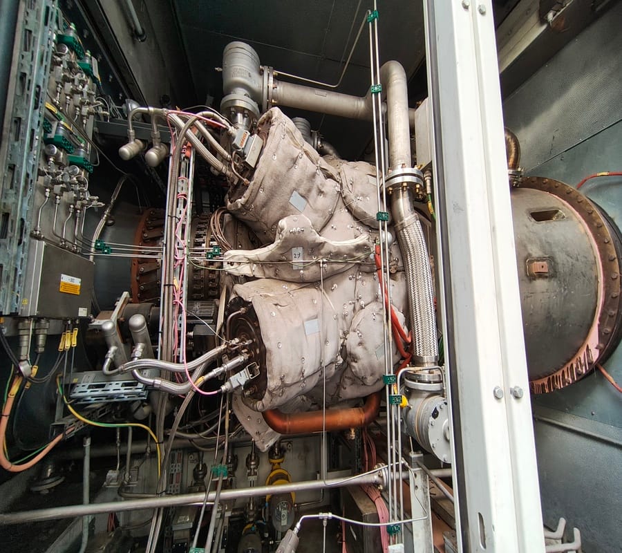 MAN MGT6000 gas turbine package interior view for industrial power project