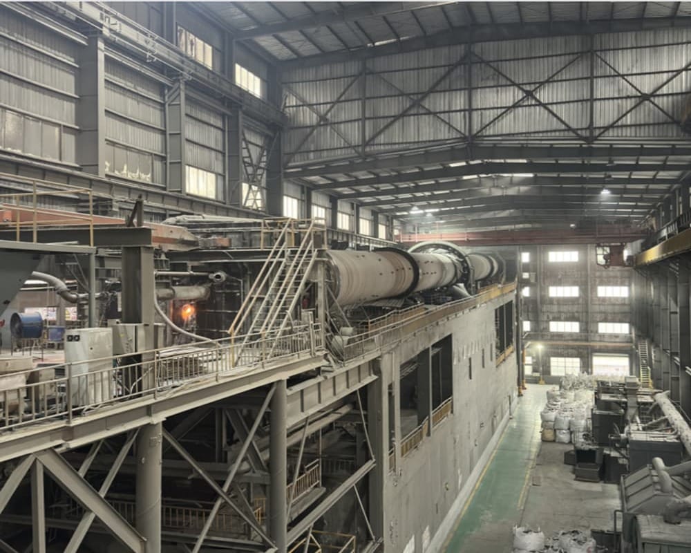 Industrial rotary kiln plant for secondary zinc oxide production
